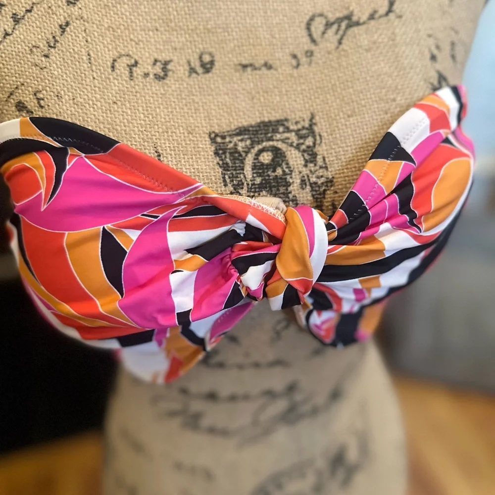 🐣NWT Shade & Shore Multicolor Strapless Bikini Top w/ Removable straps - Picture 5 of 10
